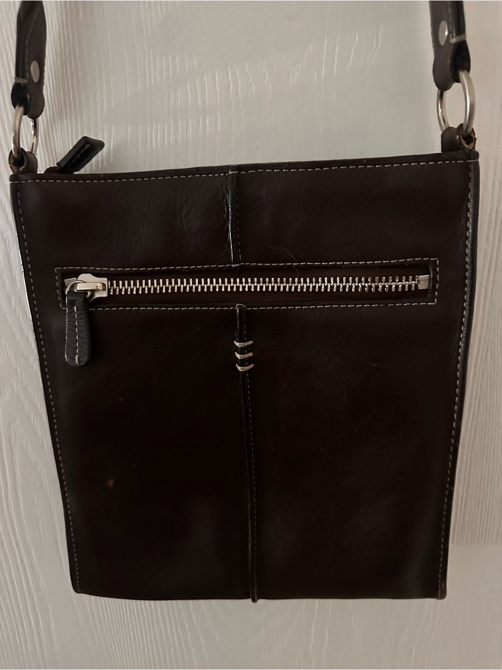 Ellington Dark Brown Leather Crossbody Bag